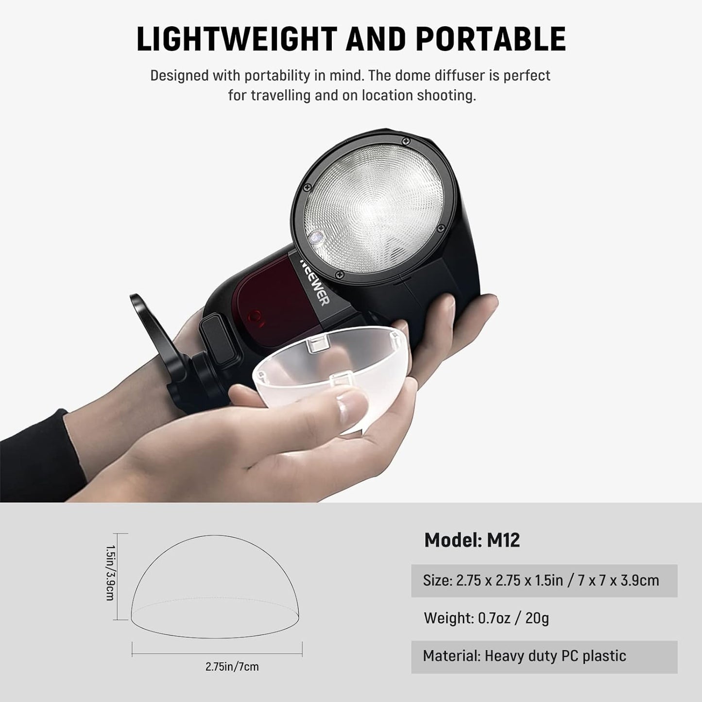Neewer 10102685 Magnetic Dome Diffuser Round Flash