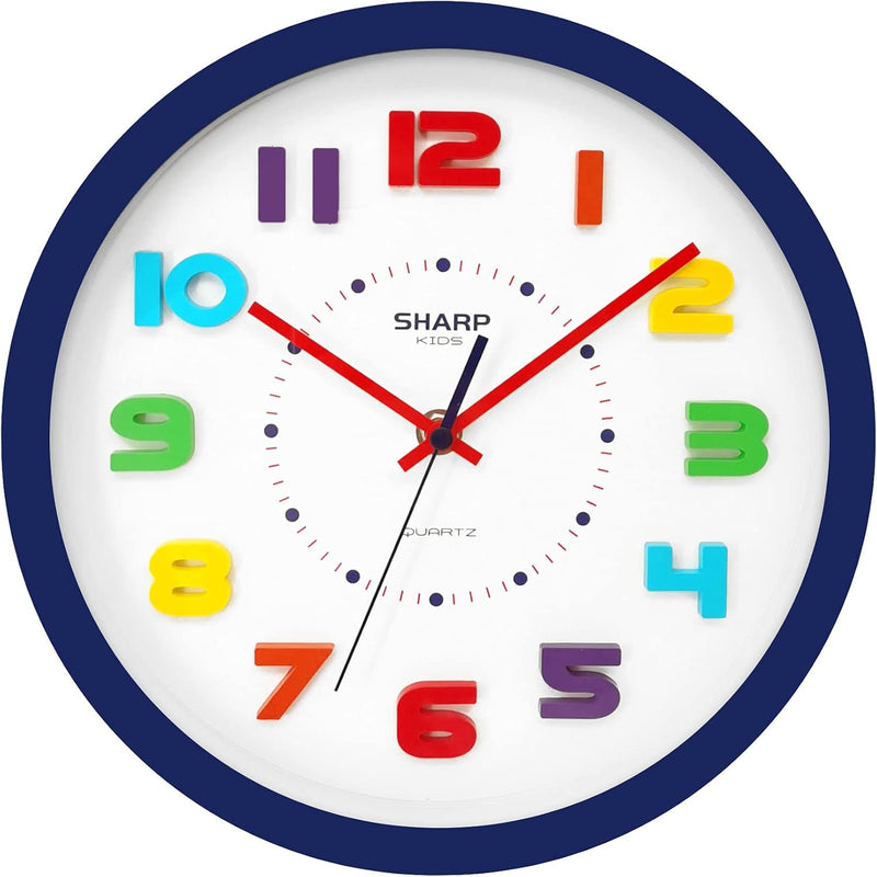 Sharp Colorful Kids Wall Clock 10-Inch Silent — main product image