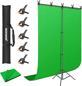Neewer 10097620 Green Screen Backdrop Kit + Stand