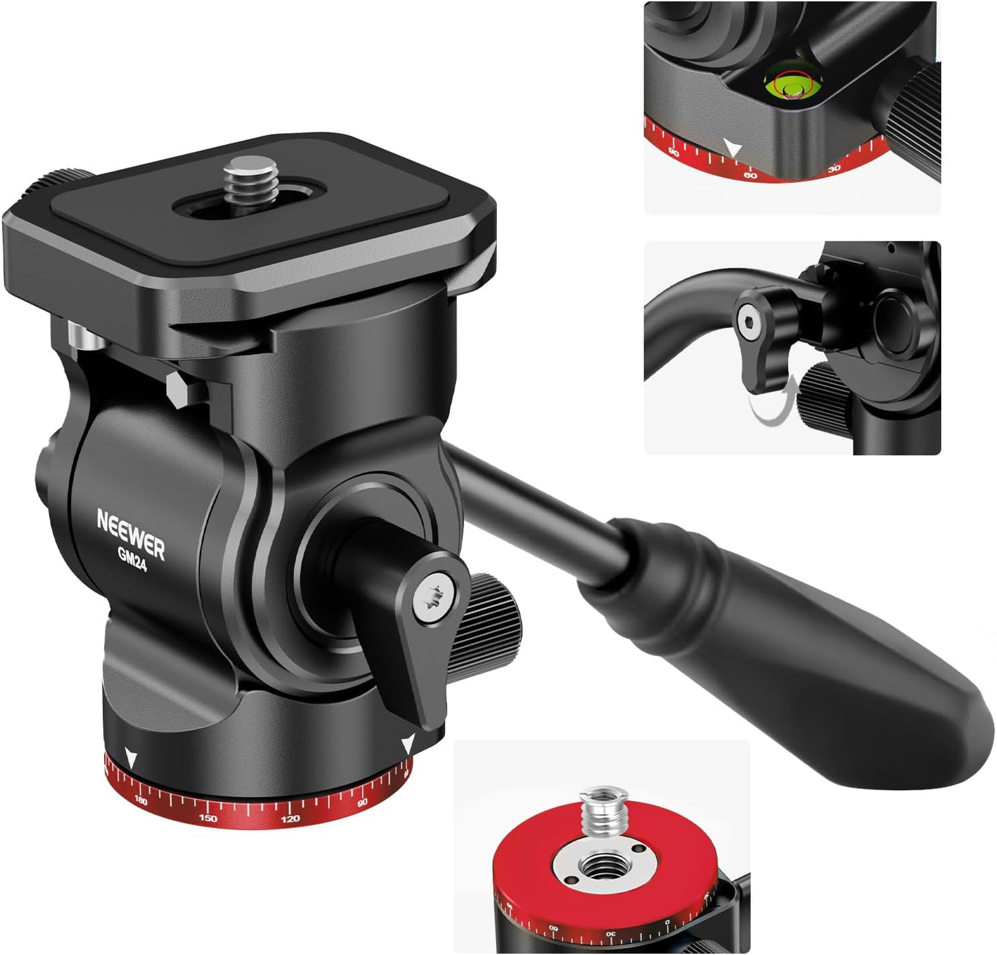 Neewer GM24 Tripod Fluid Head with Quick Release