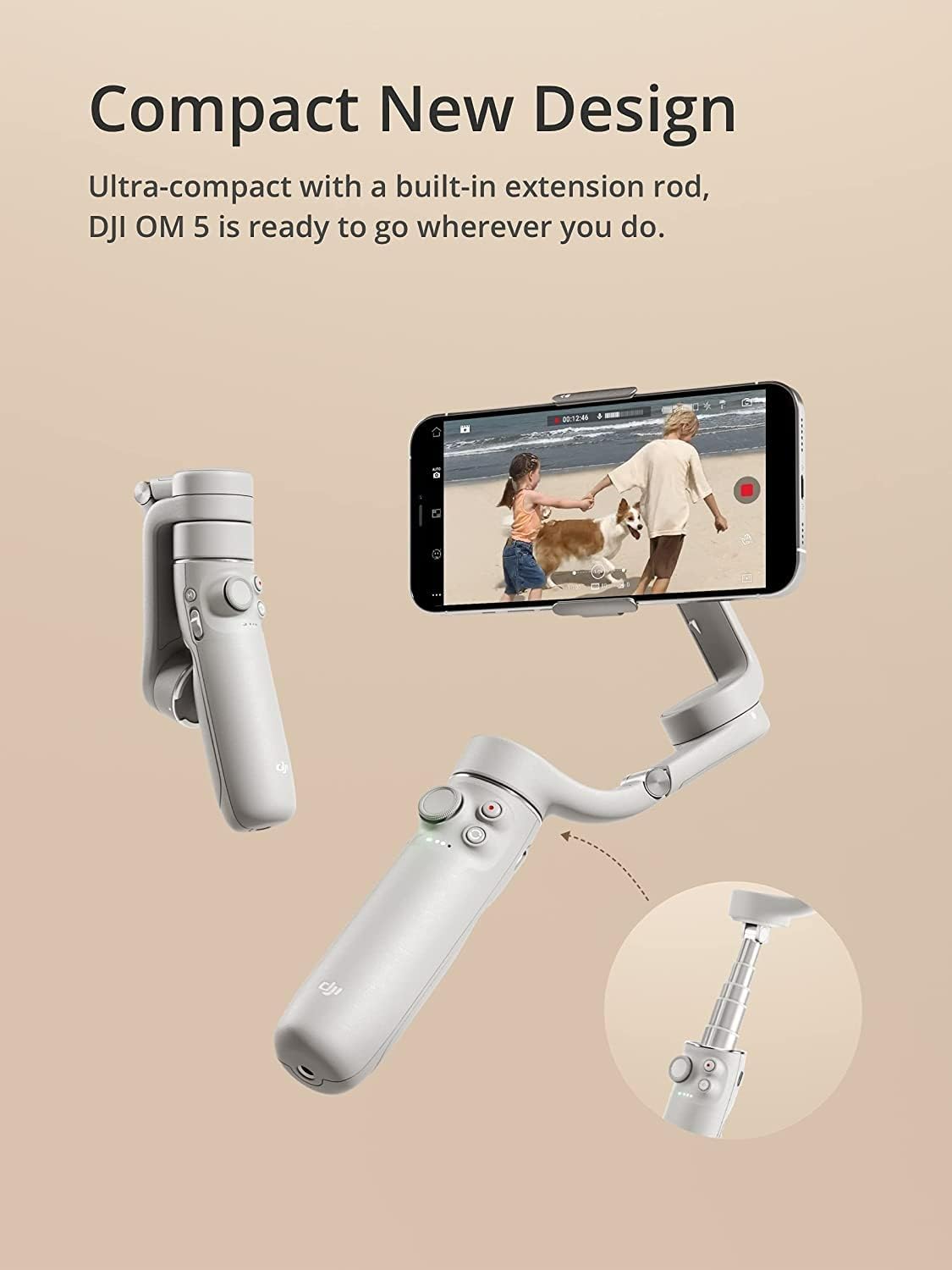 DJI OM 5 Smartphone Gimbal Stabilizer - Gray (Renewed)