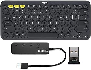 Logitech K380 Bluetooth Keyboard Bundle USB Hub Adapter