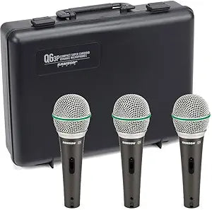 Samson SAQ6CL3P Q6 Dynamic Microphone 3-Pack Vocal Instrument
