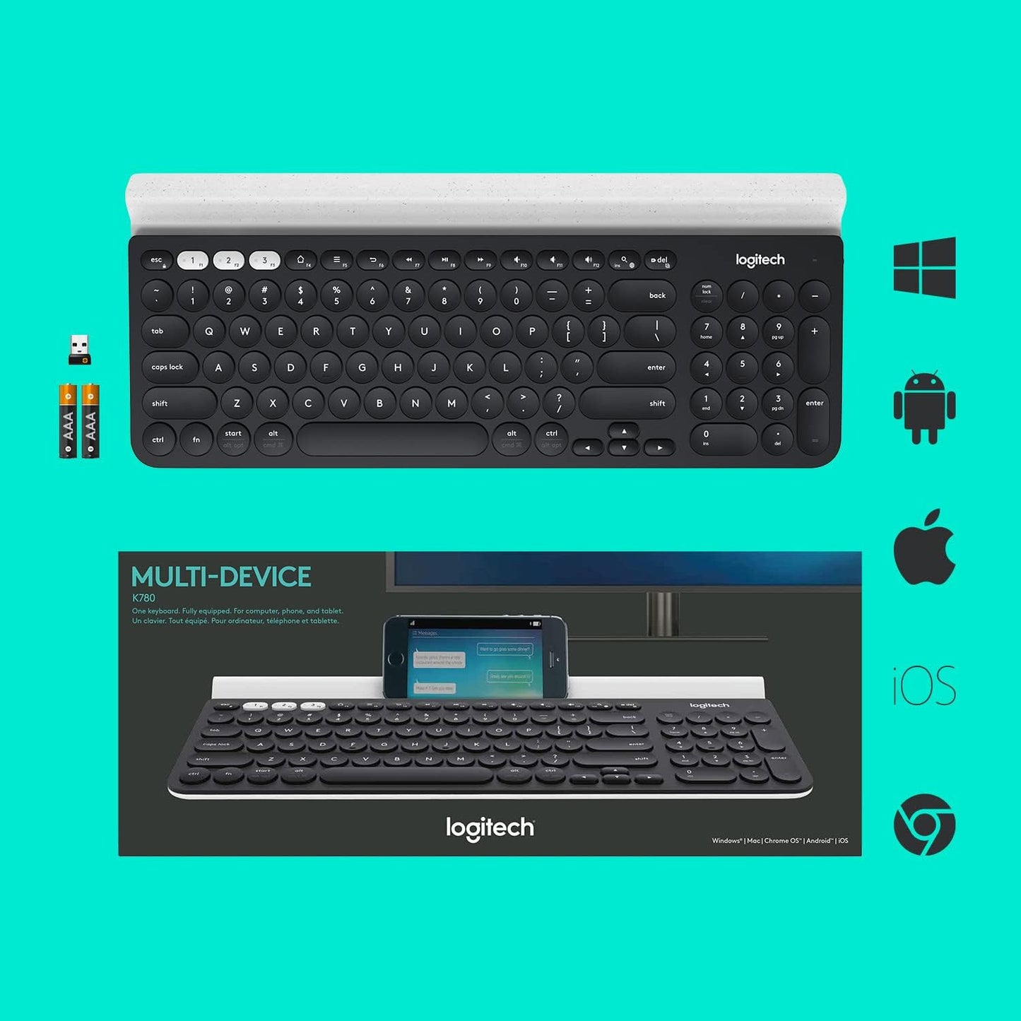 Logitech 920-008025 K780 Multi-Device Wireless Keyboard