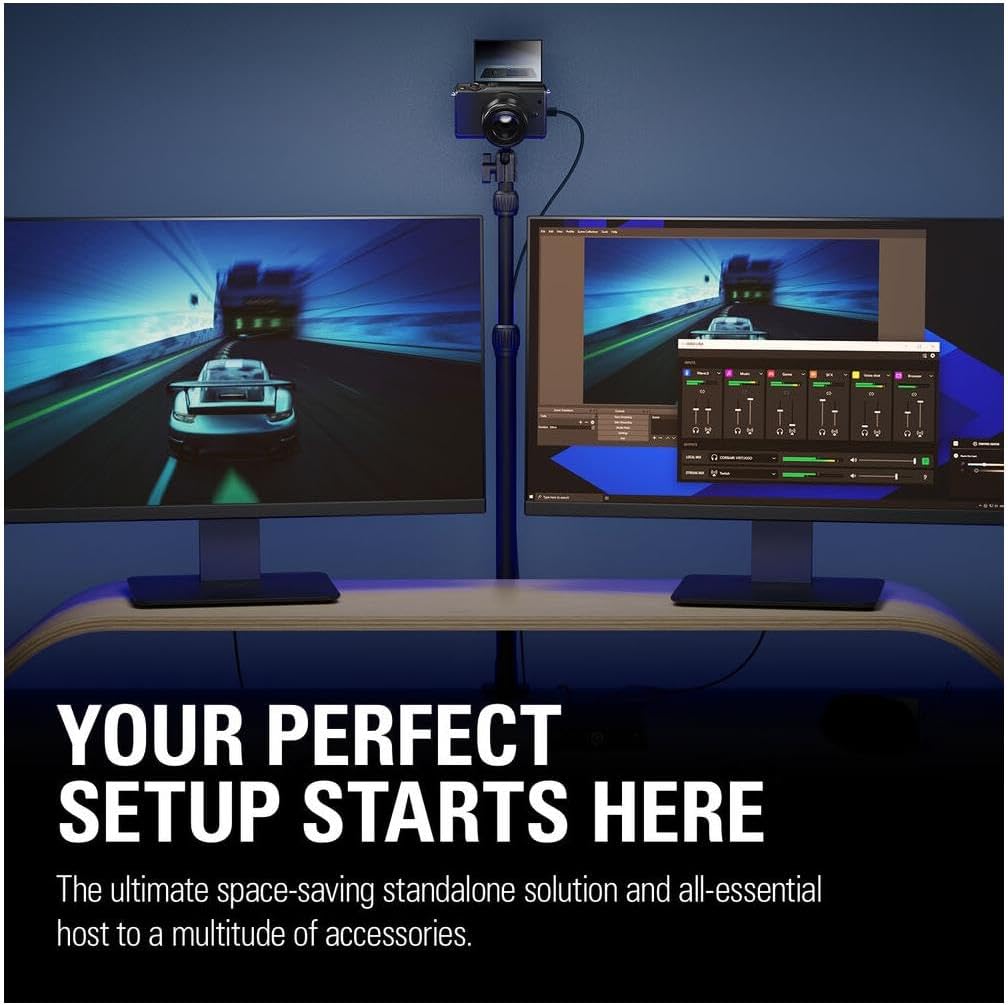 Elgato 10AAB9901 Master Mount L Desk Clamp Pole