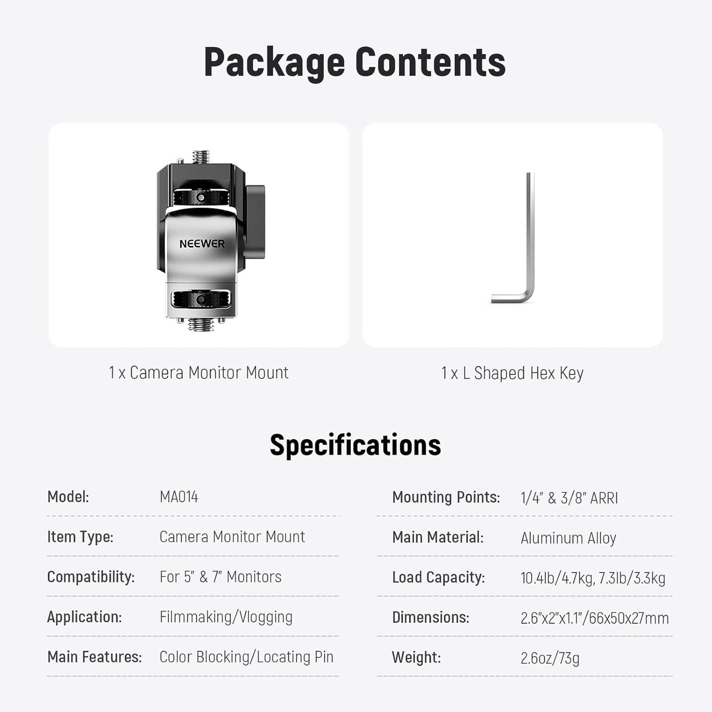 Neewer MA014 Color Blocking Camera Monitor Mount