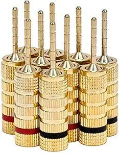 Monoprice 9438 Gold Plated Speaker Pin Plugs 5 Pairs