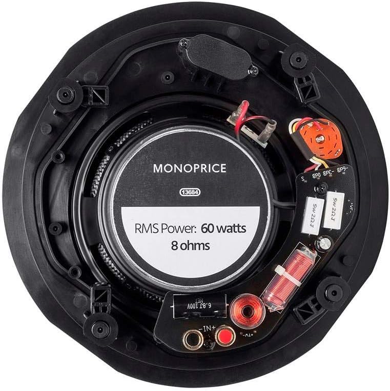 Monoprice 113684 Alpha 6.5" 2-Way In-Ceiling Speakers - Pair