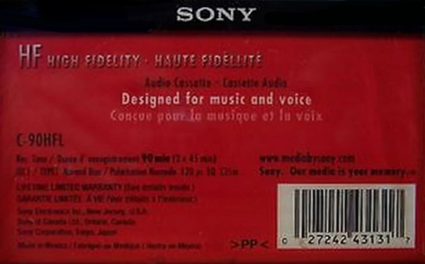 Sony C90HFR/2 90 Minute HF Audio Cassette Tape