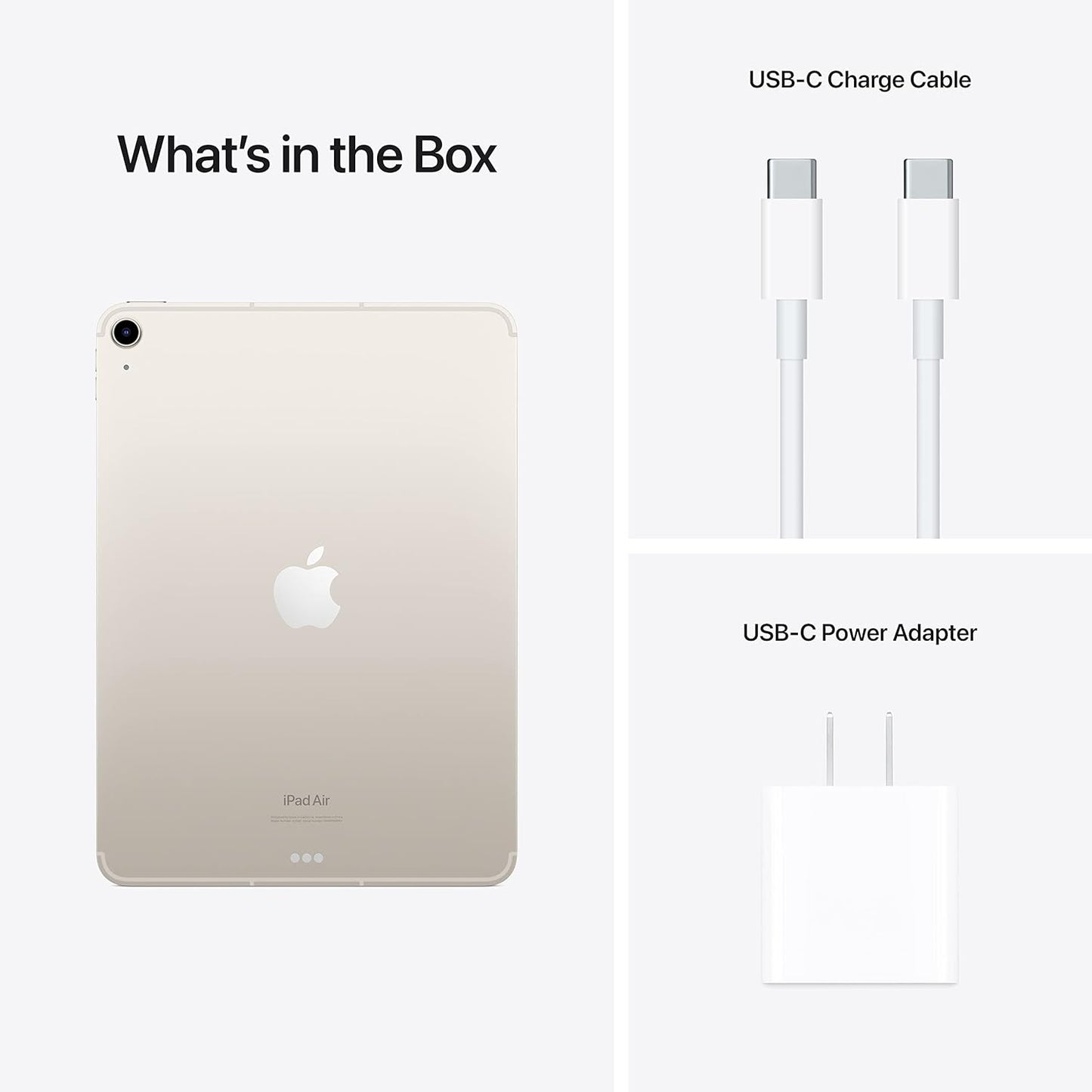 Apple MM743LLACR iPad Air 5th Gen 256GB Wi-Fi + Cellular Starlight