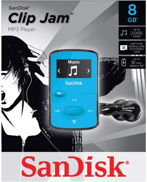 SanDisk SDMX26-008G-G46B Clip Jam 8GB MP3 Player Blue
