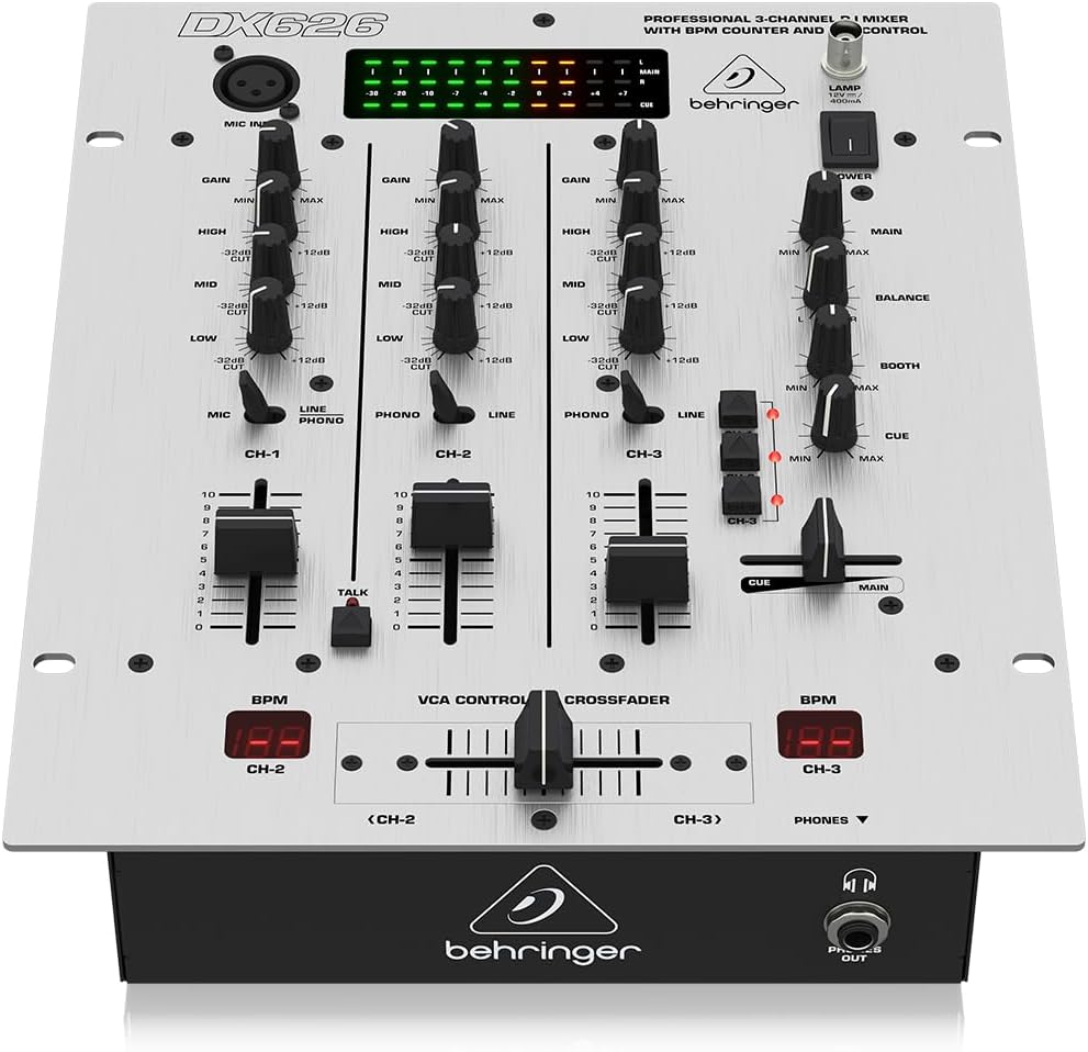 Behringer DX626 3-Channel DJ Mixer with BPM Counter