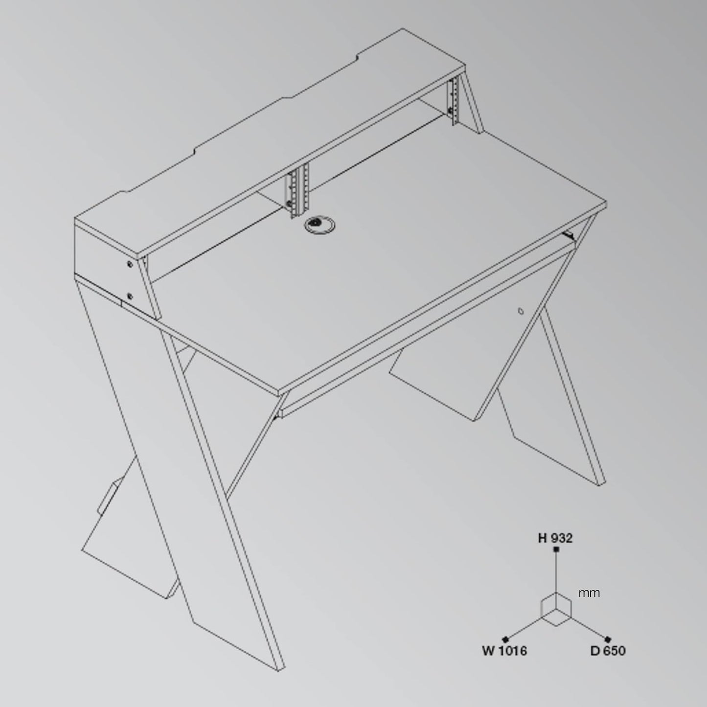 Glorious AMS-SOUND-DESK-COM-WHT Compact Studio Workstation - White