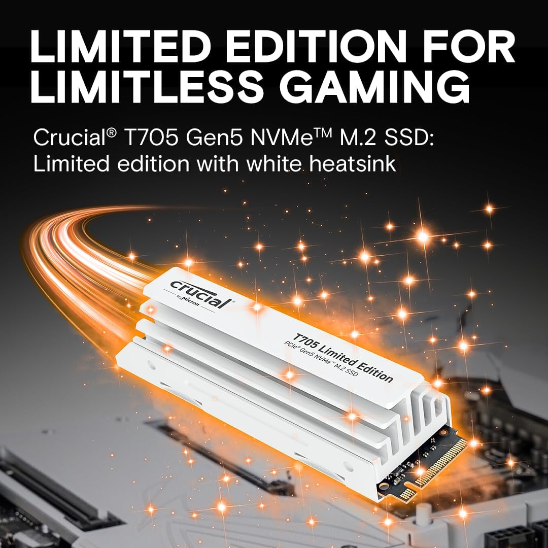 Crucial CT2000T705SSD5A 2TB Gen5 NVMe SSD White