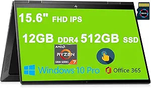 HP Envy x360 15 2-in-1 Ryzen 7 Laptop 512GB SSD 12GB RAM — main product image