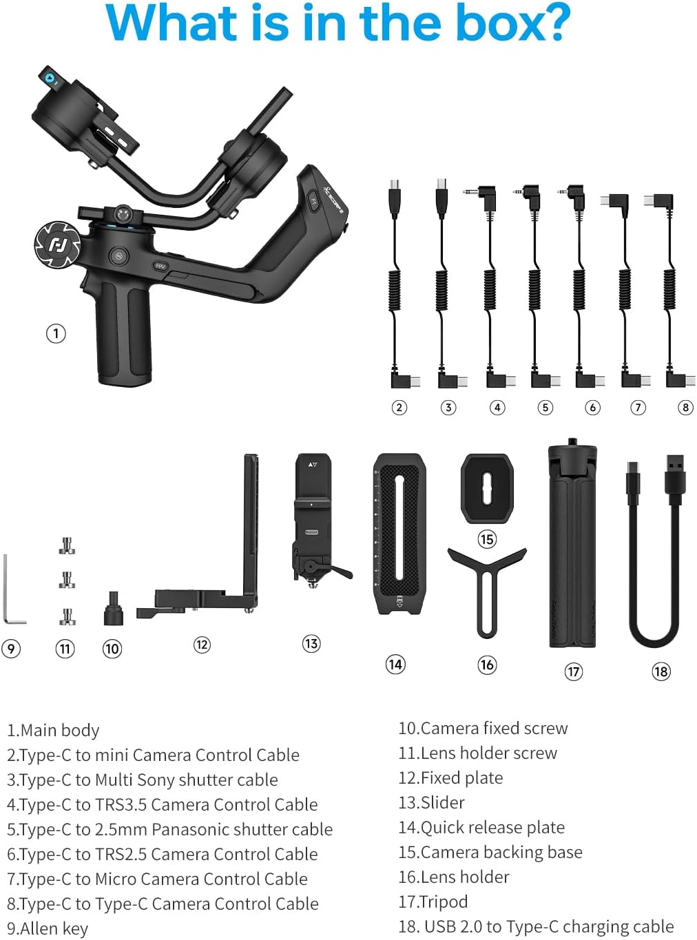 FeiyuTech JZJ-F2-2STD-UK SCORP 2 Camera Gimbal Stabilizer