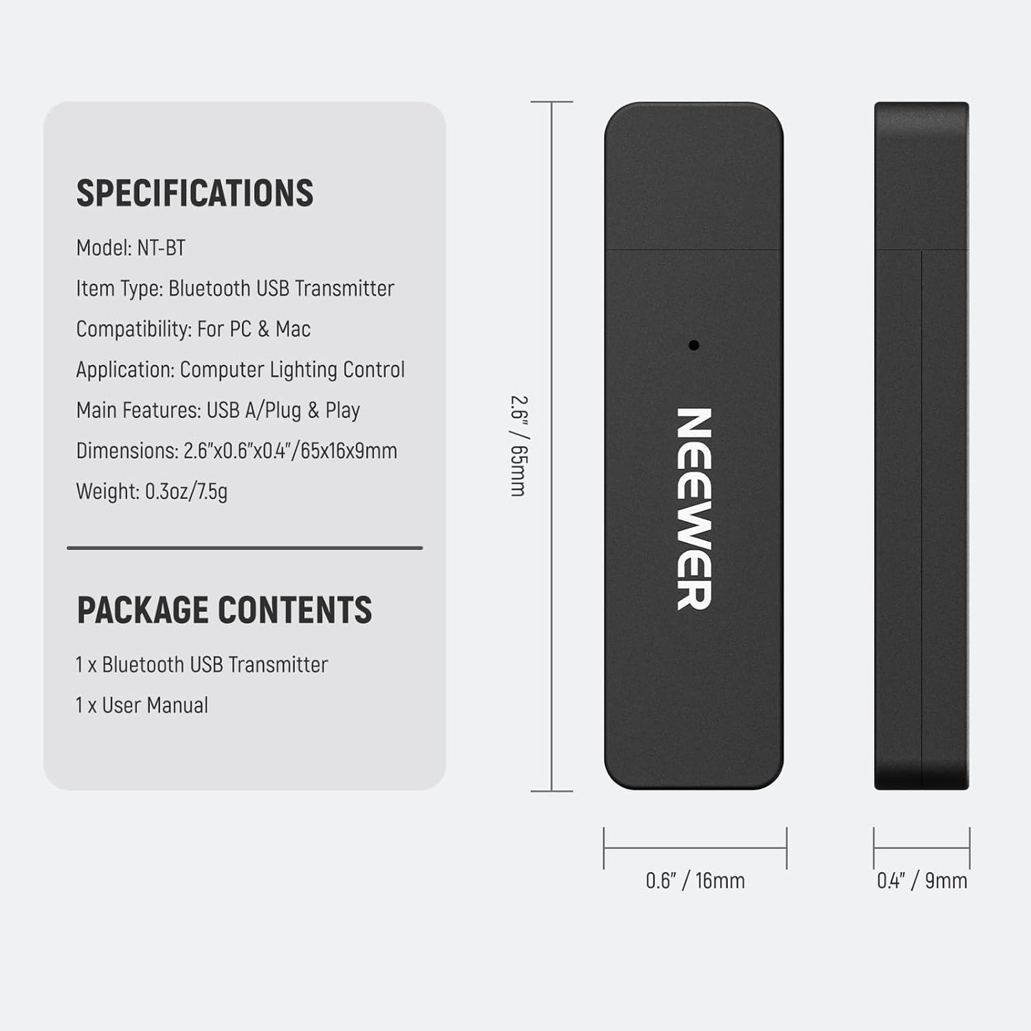 Neewer NW-BT Bluetooth USB Transmitter for LED Lights