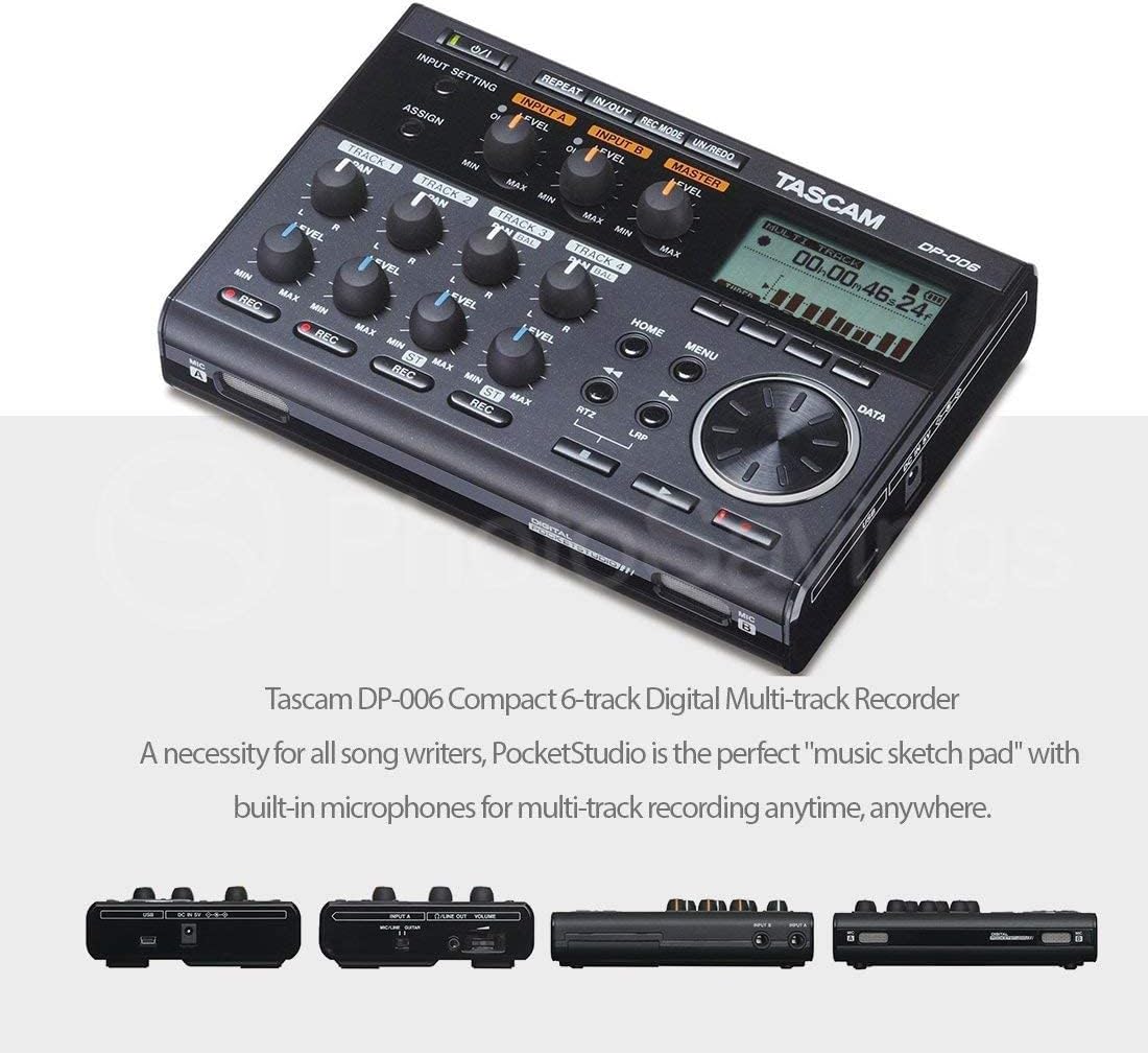 Tascam PS-DP-006-CA 6-Track Digital Pocketstudio Bundle