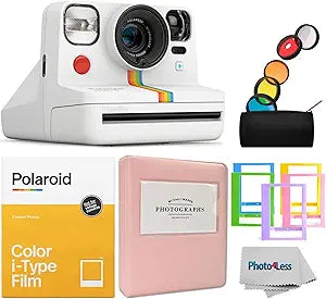 Polaroid Now+ White Instant Camera Film Bundle