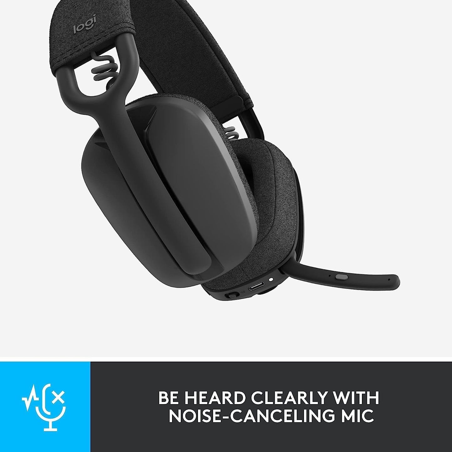 Logitech Vibe 100 Wireless Headphones Noise Canceling Mic Renewed