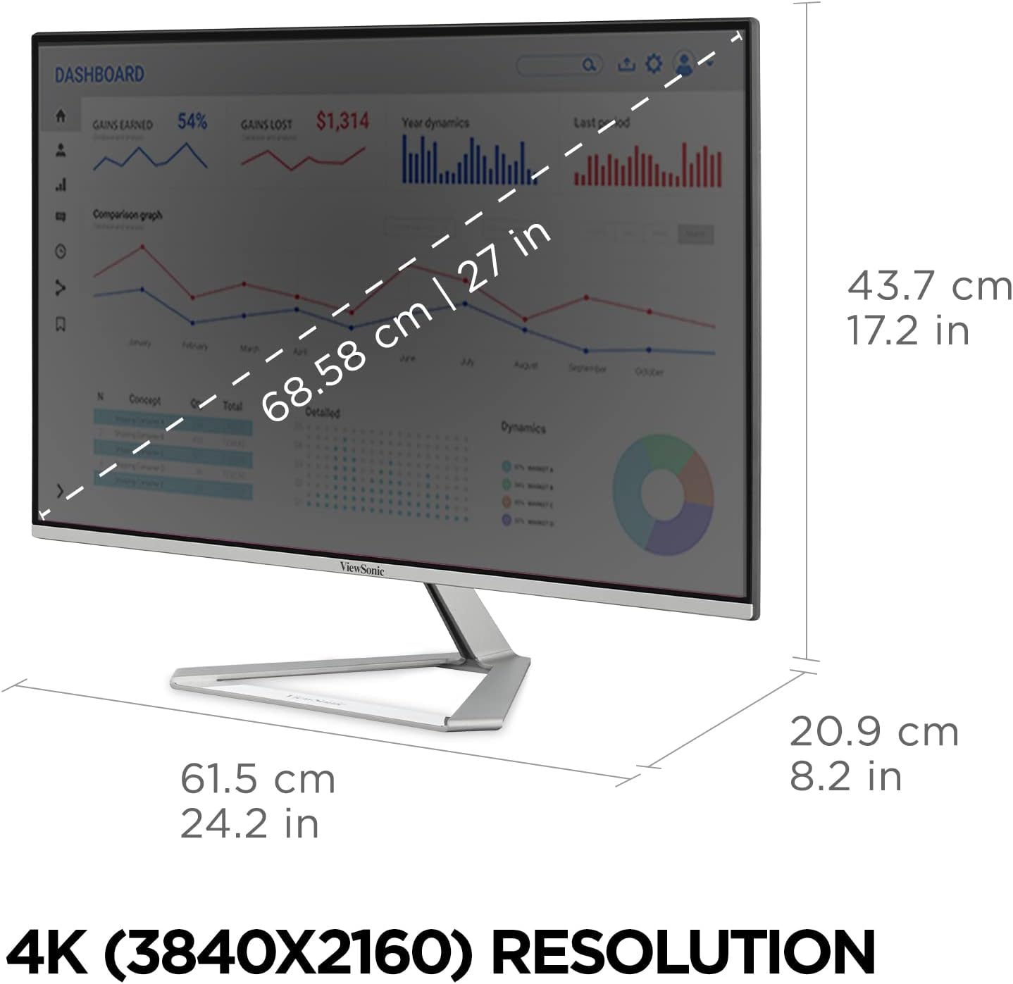 ViewSonic VX2776-4K-MHDU 27" 4K UHD IPS USB-C Monitor
