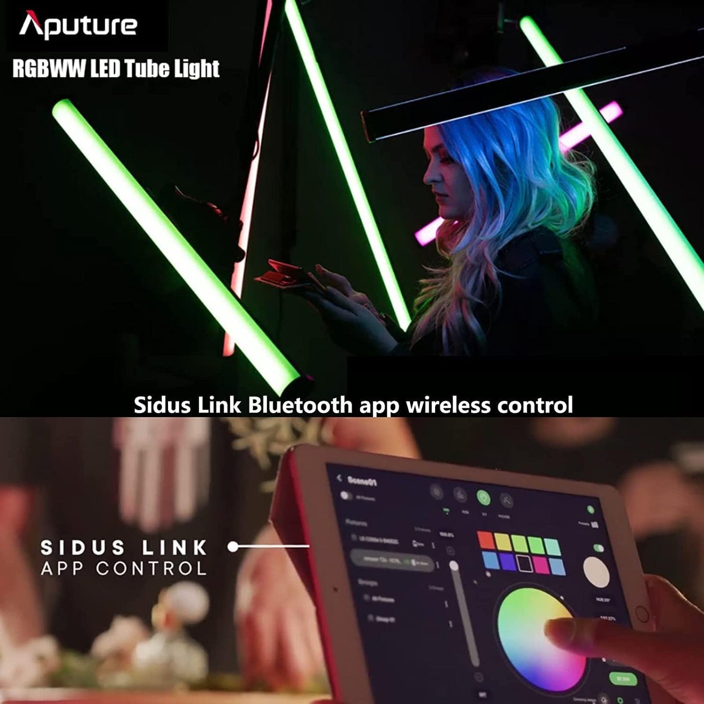 Aputure Amaran T2C RGBWW LED Tube Light APP and DMX Control