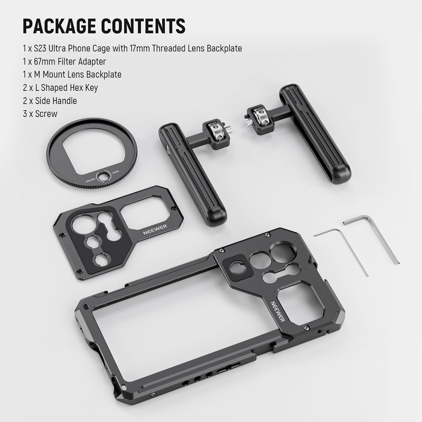 Neewer PA021+PA033 Galaxy S23 Ultra Phone Video Rig
