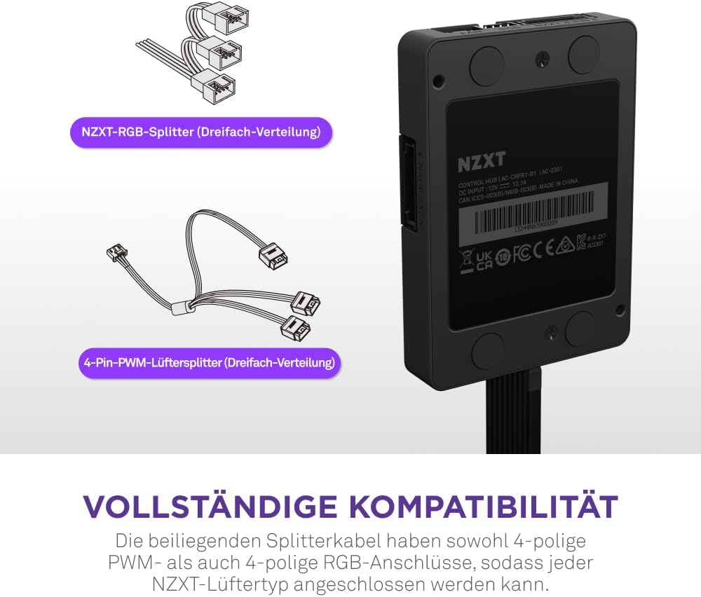 NZXT AC-CRFR1-B1 Control Hub RGB Fan Controller