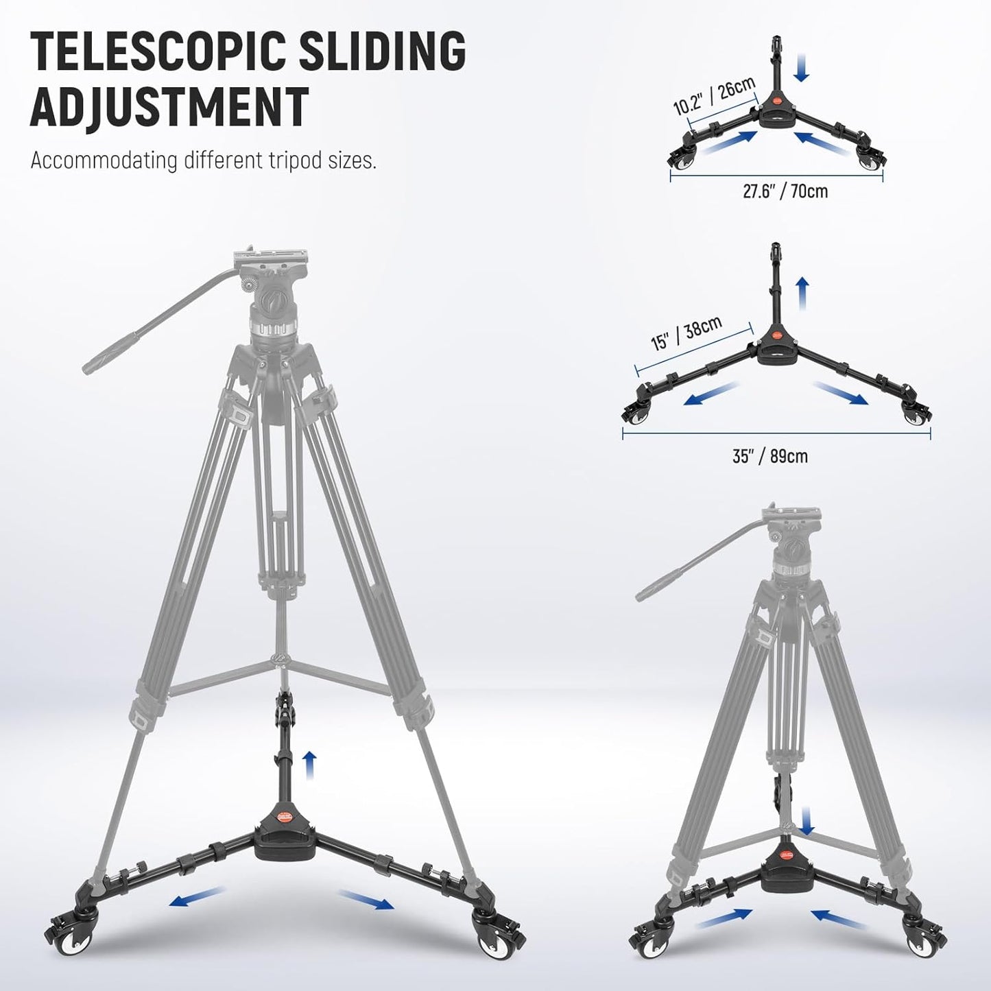Neewer NW-600 Heavy Duty Tripod Dolly w/Wheels
