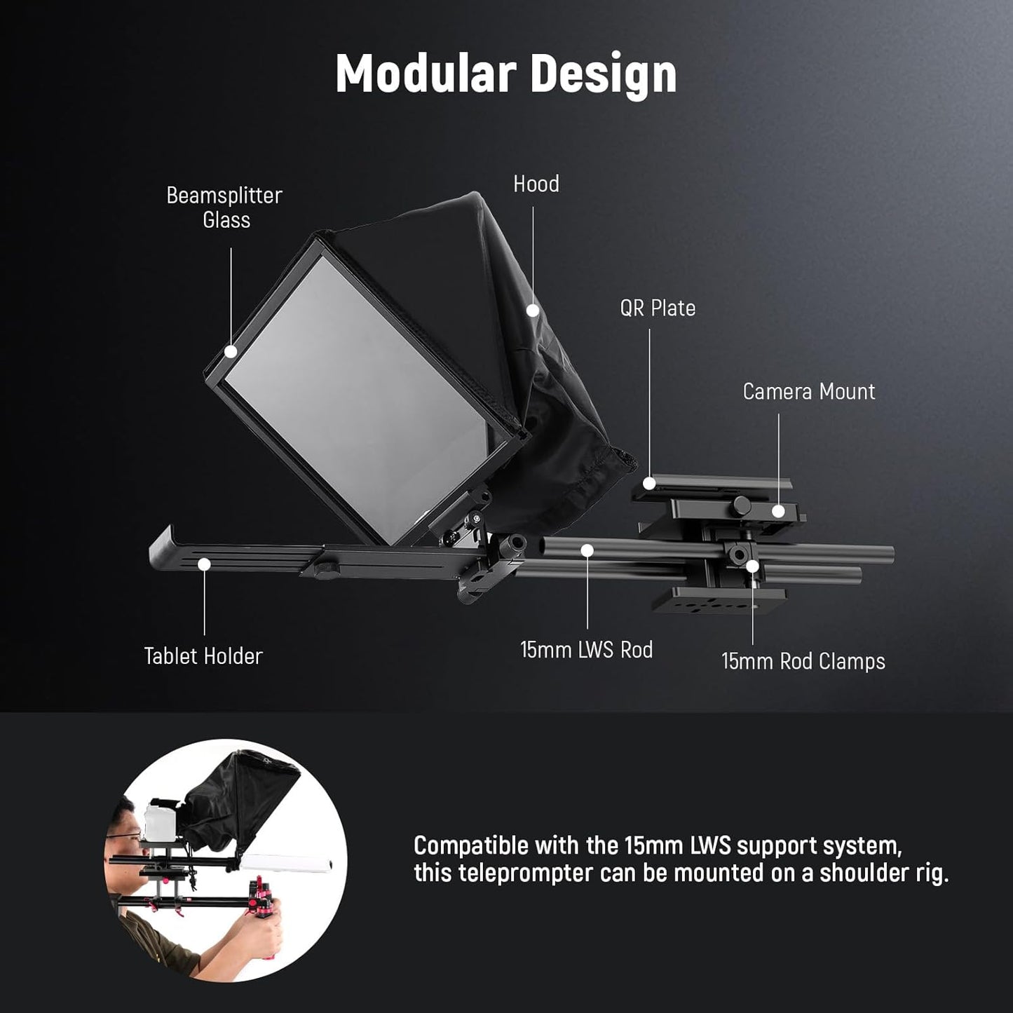 Neewer 10103009 Teleprompter C12 Modular Design