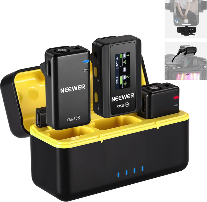 Neewer 21000052 CM28 Wireless Lavalier Microphone with Charging Case — main product image