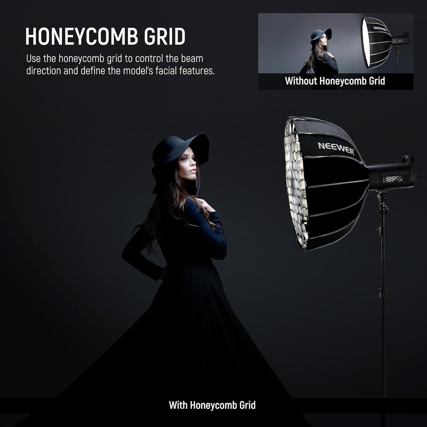 Neewer NS65U 25.6" Softbox Parabolic Hexadecagon with Bowens Mount