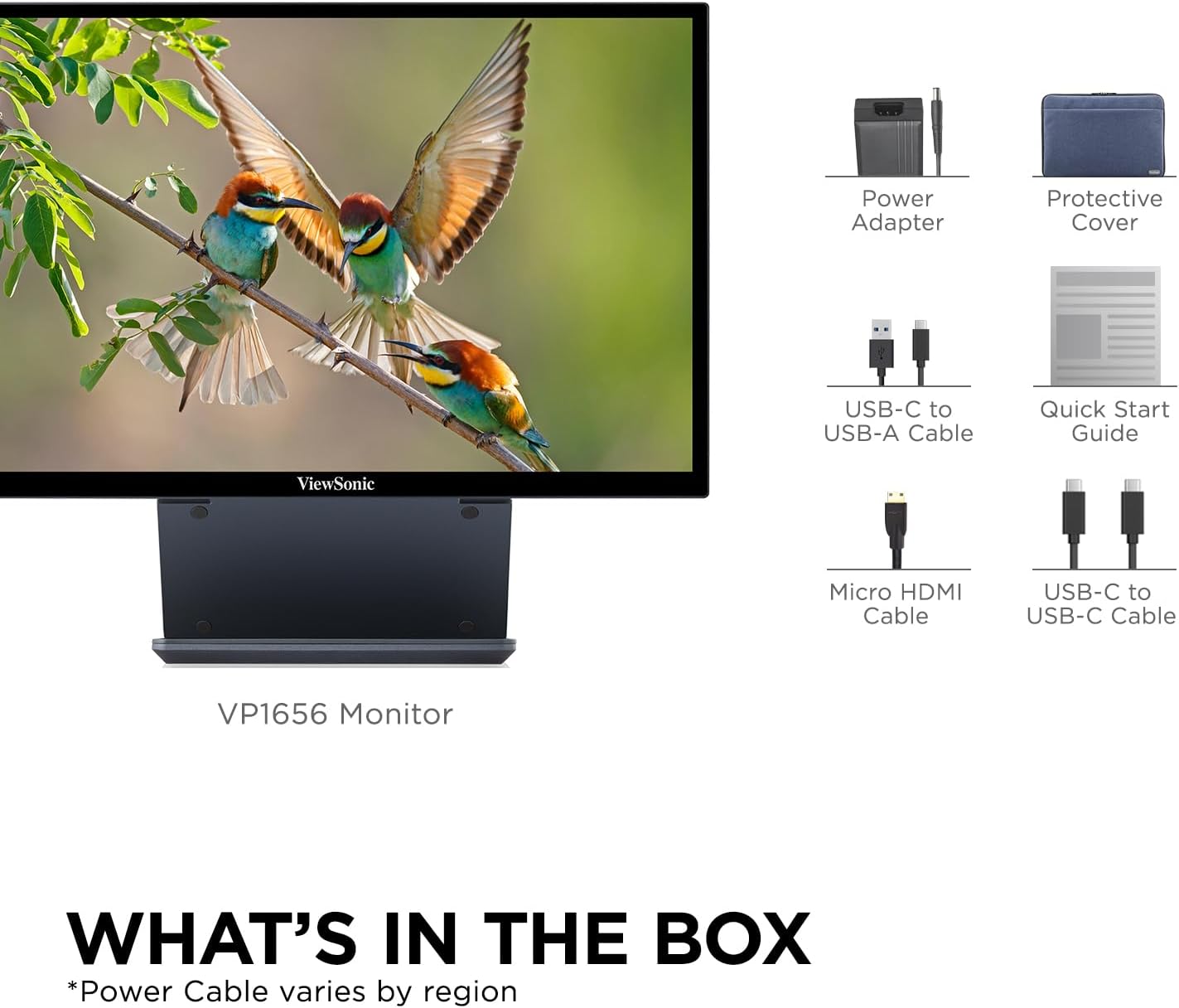 ViewSonic VP1656 15.6 Inch Portable Monitor IPS USB-C