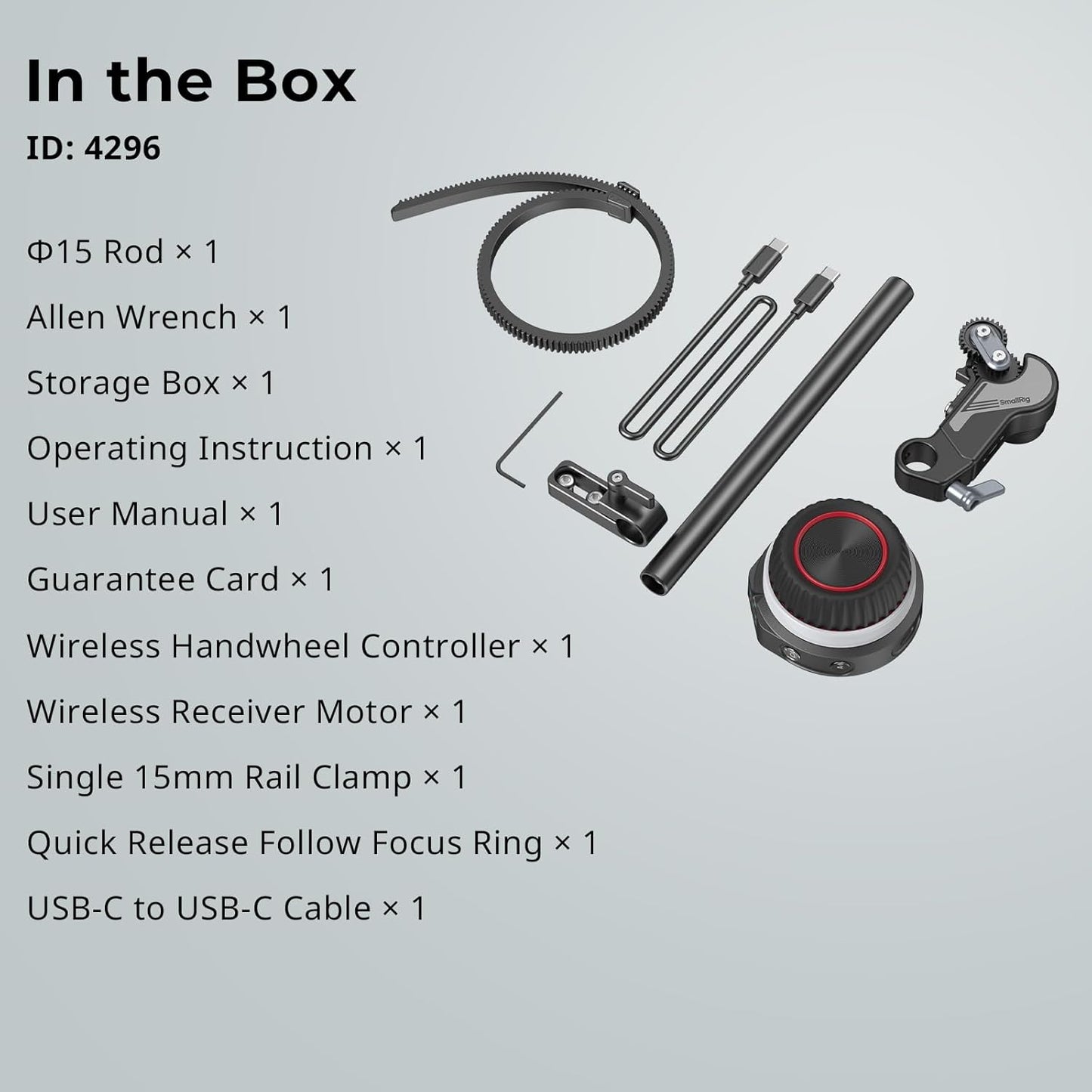 SmallRig 4296 Wireless Follow Focus Kit (Lite) Handwheel Controller
