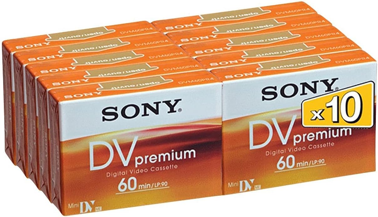 Sony WB-8IQ4-5DUX DVC60PRL Mini DV Tape 10 Pack