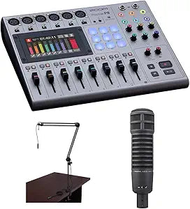 Zoom PodTrak P8 Portable Podcast Recorder RE20 Mic Bundle