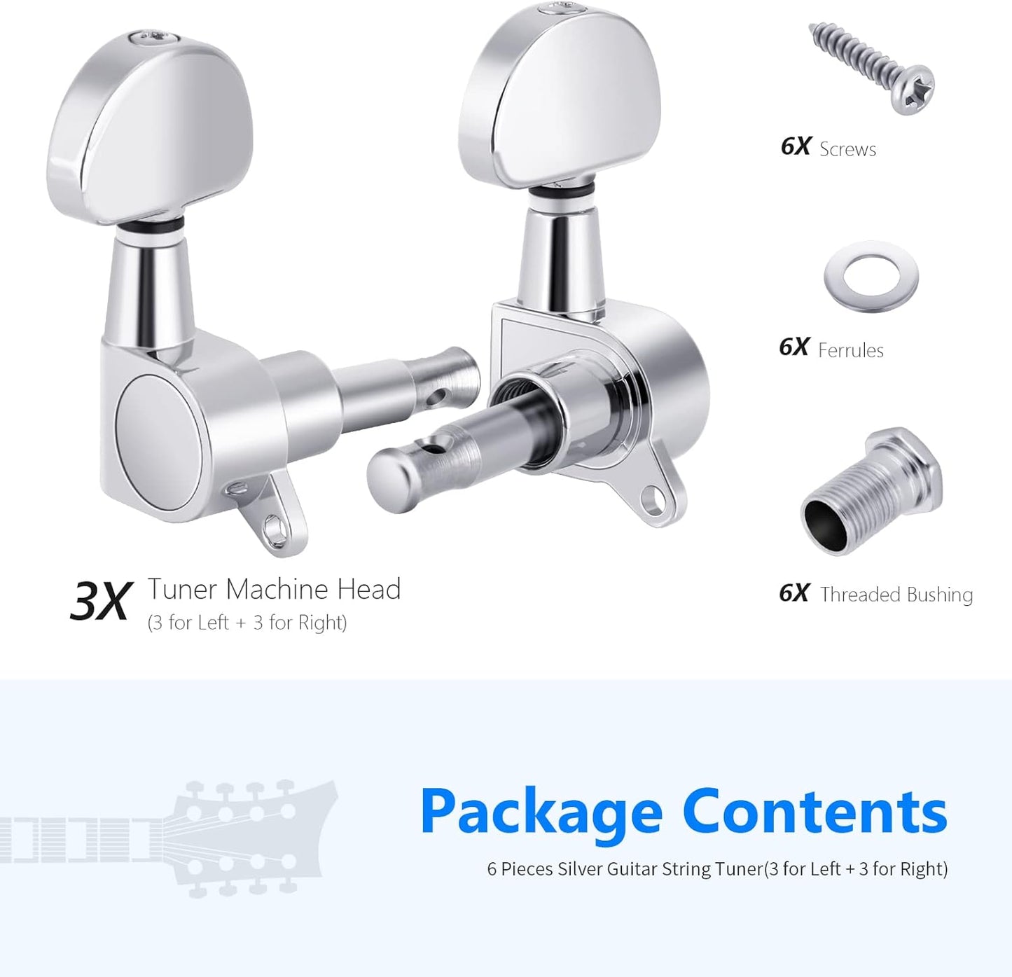 Neewer Guitar Machine Heads - Tuning Pegs Set