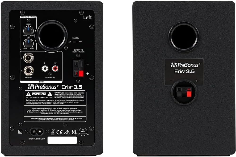 PreSonus ERIS 3.5 Gen 2 Desktop Speakers Bundle - 50W Powered Monitors