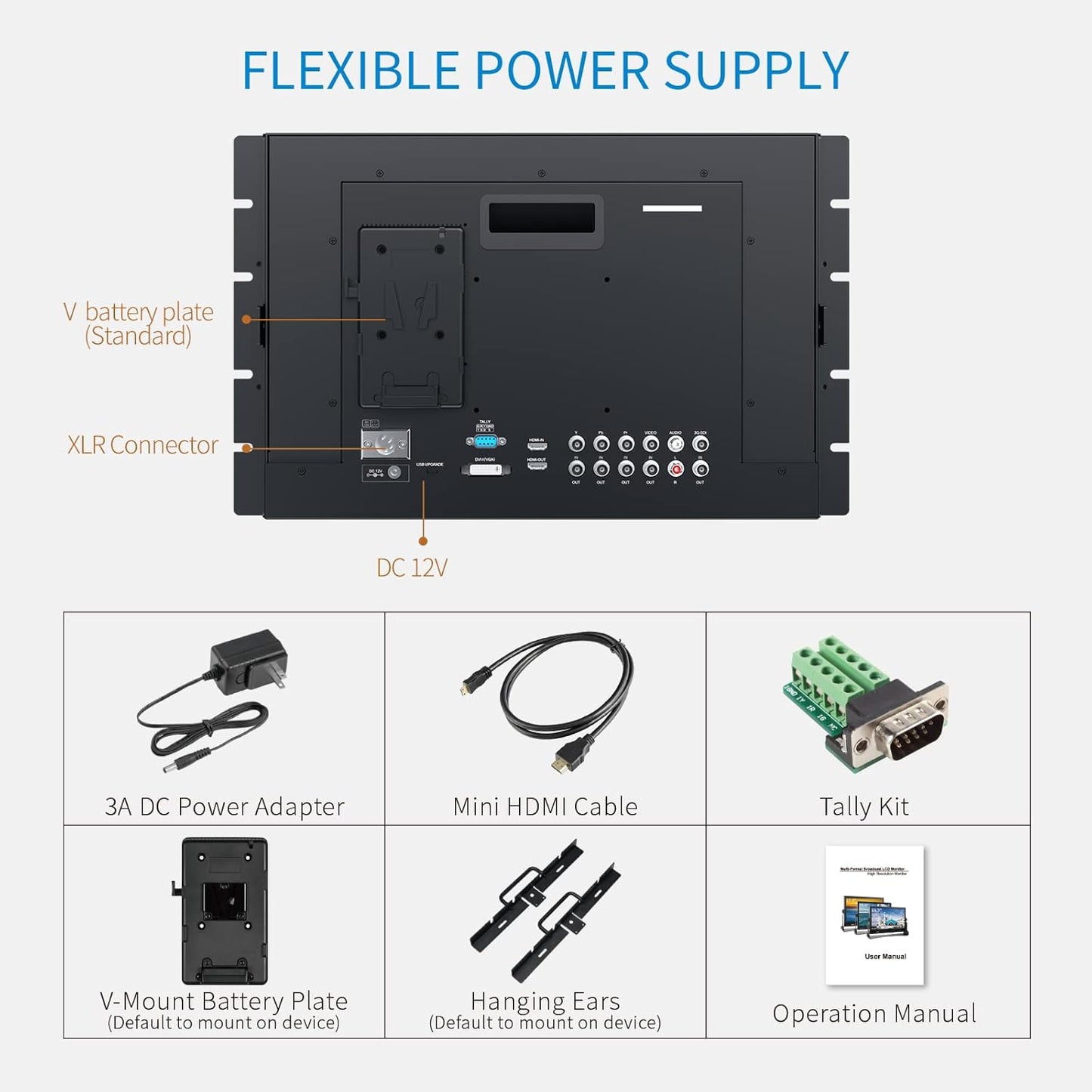 FEELWORLD 7RU 17.3" Rack Mount Broadcast LCD Monitor
