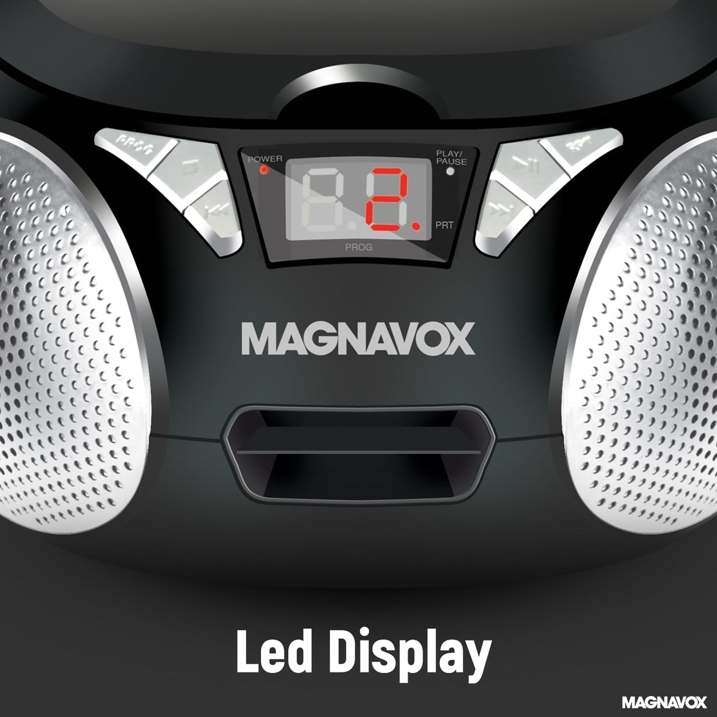 Magnavox MD6924 Portable CD Boombox AM/FM Stereo Black