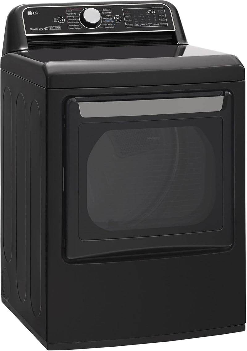 LG DLEX3900B 7.3 cu. ft. Electric Dryer: Steam, Black Steel — main product image