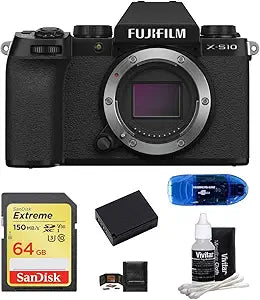 Fujifilm X-S10 Mirrorless Camera Bundle with Accessories