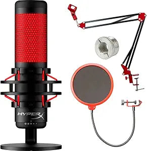 HyperX E4HP4P5P6AA QuadCast USB Condenser Mic Bundle
