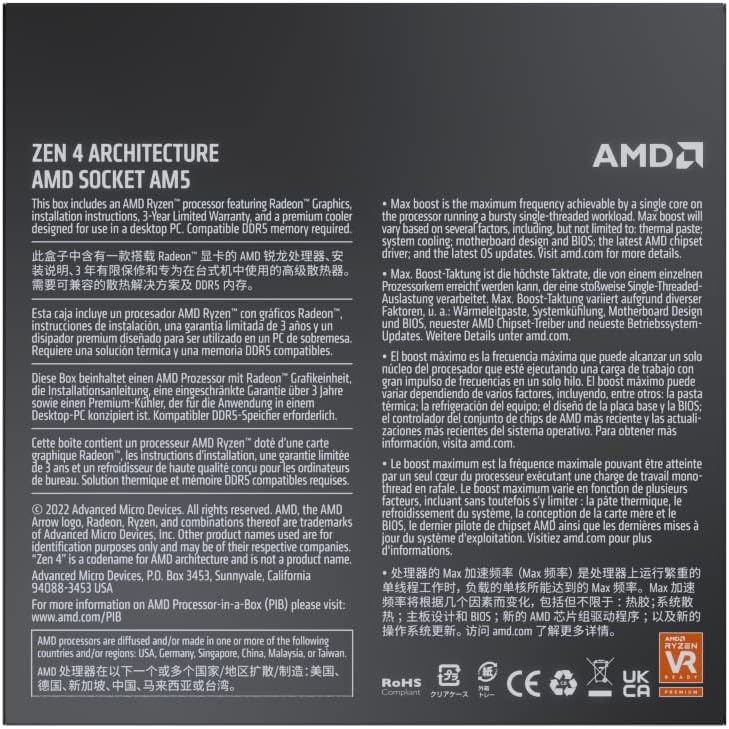 AMD Ryzen 9 7900 12-Core Unlocked Desktop CPU
