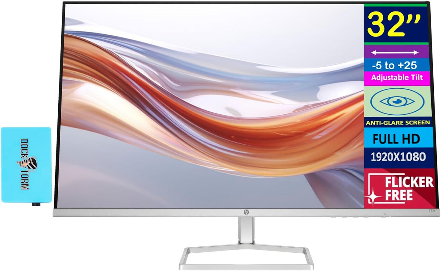 HP Series 5 532sf 32" FHD Monitor with Docztorm Dock