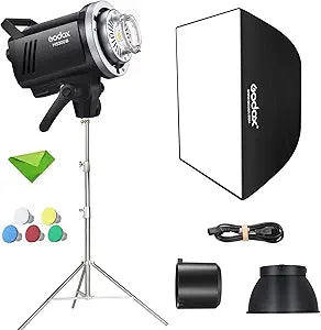 Godox MS300V 300W Studio Flash with Light Stand & Softbox