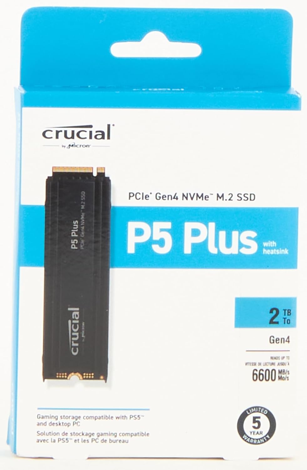 Crucial CT2000P5PSSD5 P5 Plus 2TB Gen4 NVMe SSD