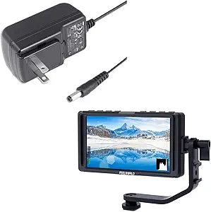 FEELWORLD F5 Camera Field Monitor with 12V 1.5A Power Adapter