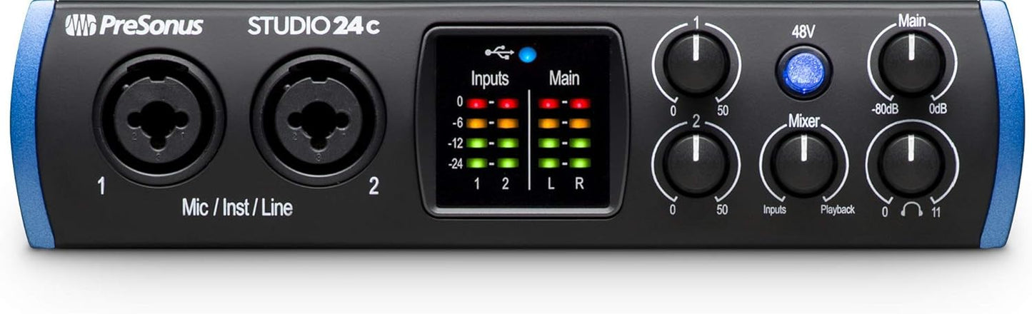 PreSonus Studio 24c-cr USB-C Audio Interface (Renewed)