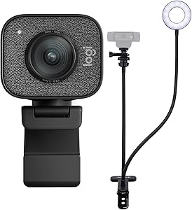Logitech StreamCam Plus Webcam - Graphite Bundle with Ring Light